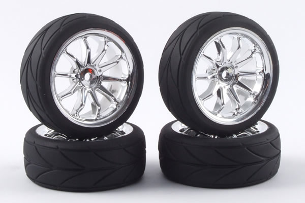 1:10 STREET 10 Spoke CHROME WHEEL & TYRES
