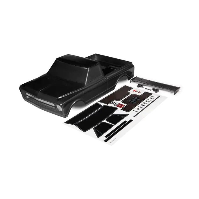 1:8 Traxxas BODY, CHEVROLET C10 (BLACK) (INCLUDES WING & DECALS)