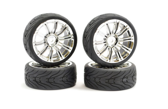 1:10 STREET/TREAD TYRE 20SP GUN METAL WHEEL